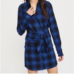 Abercrombie and Fitch blue black check flannel dress